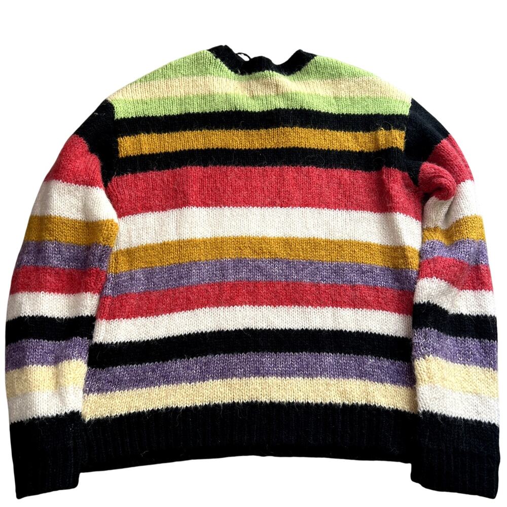 RTA stripped sweater wool alpaca black red green size M S1 - Picture 5 of 7